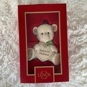 Lenox Baby’s 1st Christmas Teddy Bear Ornament NIB